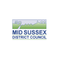 Mid Sussex District Council logo with green landscape and blue text