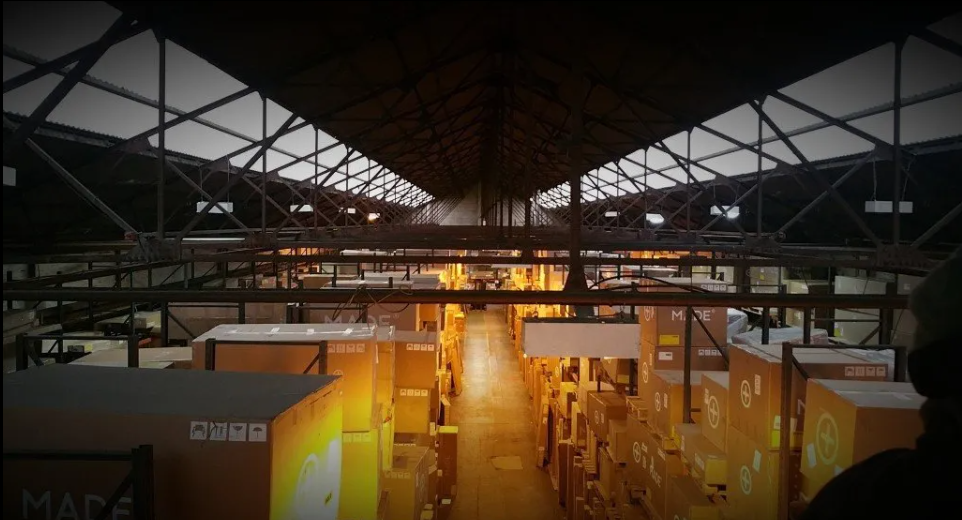 BJS warehouse under a high metal roof