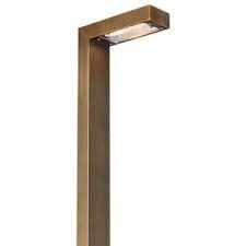 Modern bronze outdoor lamp post with a right-angled LED head