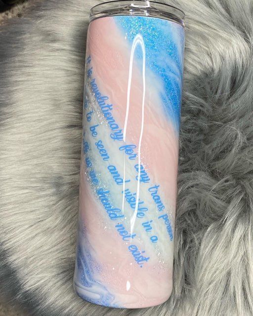 LGBTQIA+ Pride Epoxy 20 oz Tumbler - Pink Blue