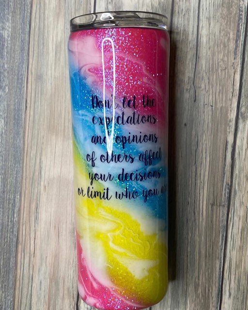LGBTQIA+ Pride Epoxy 20 oz Tumbler - Yellow Pink Blue