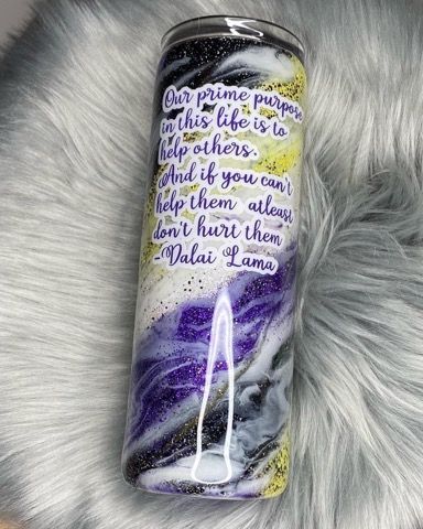 LGBTQIA+ Pride Epoxy 20 oz Tumblers - Yellow Purple Black