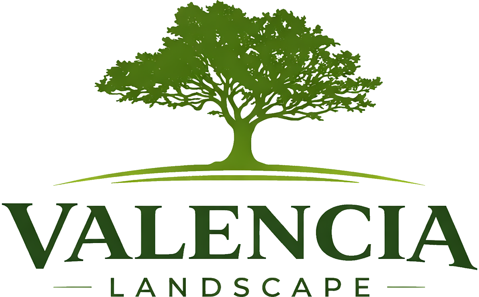 Green tree logo for Valencia Landscape.