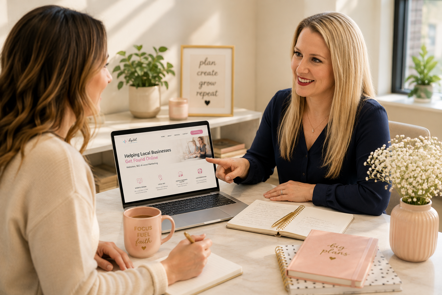 Website design consultation for a local business