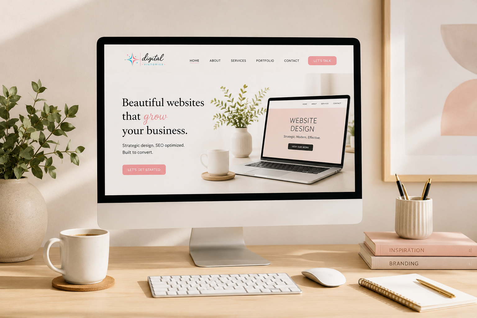 Modern website design for a small business
