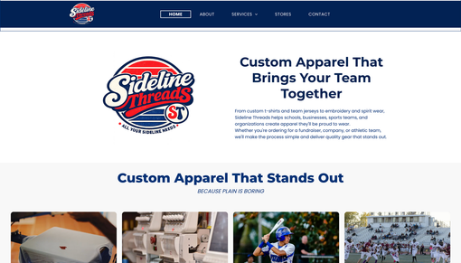 Custom apparel company website designed by Digital Victories