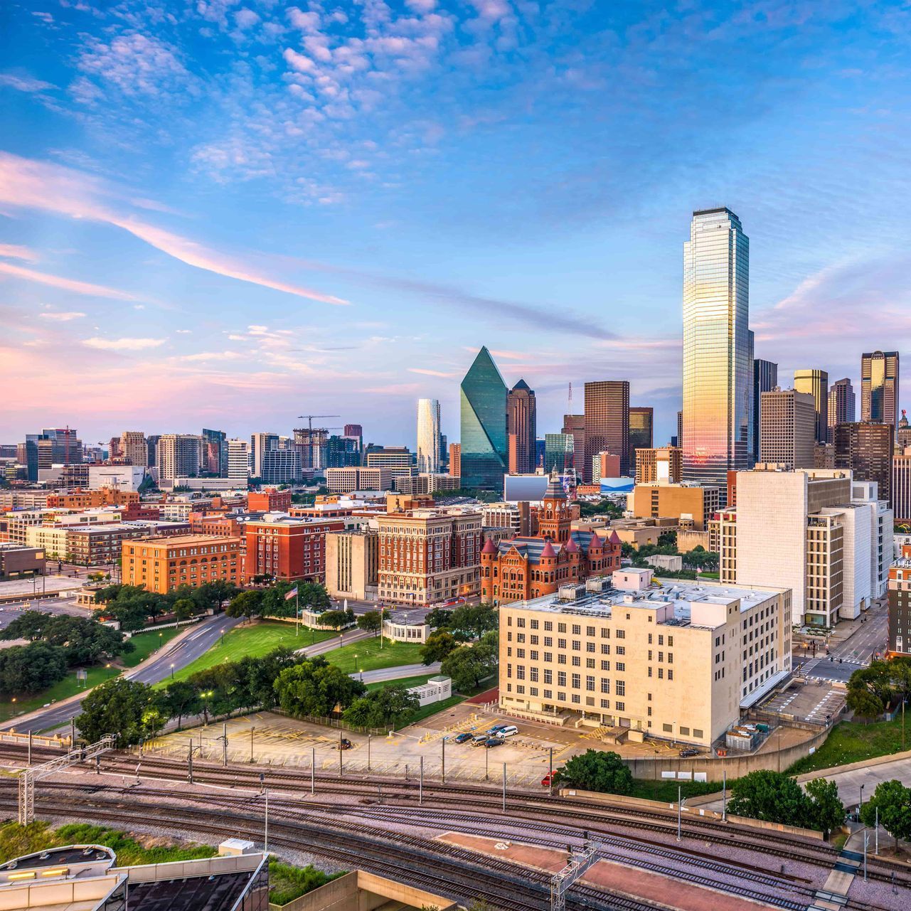 birds eye view of DFW area