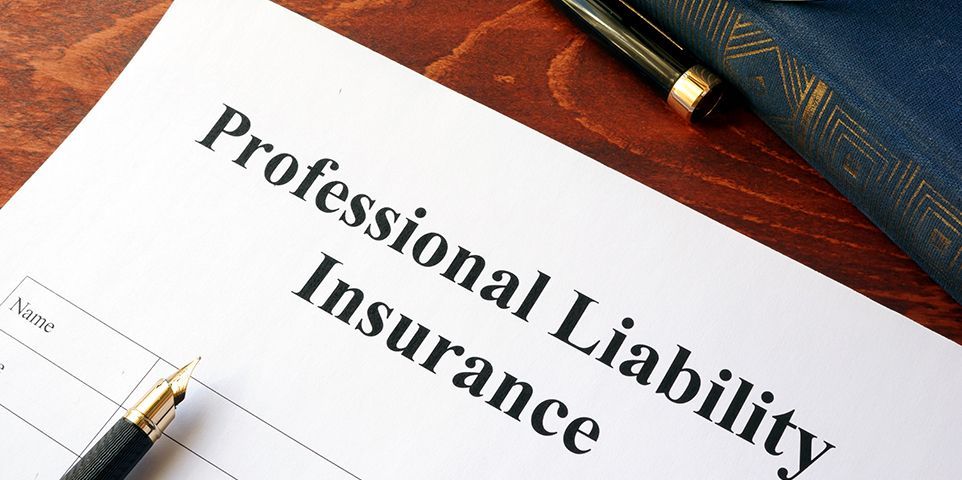 close up of professional liability insurance paperwork