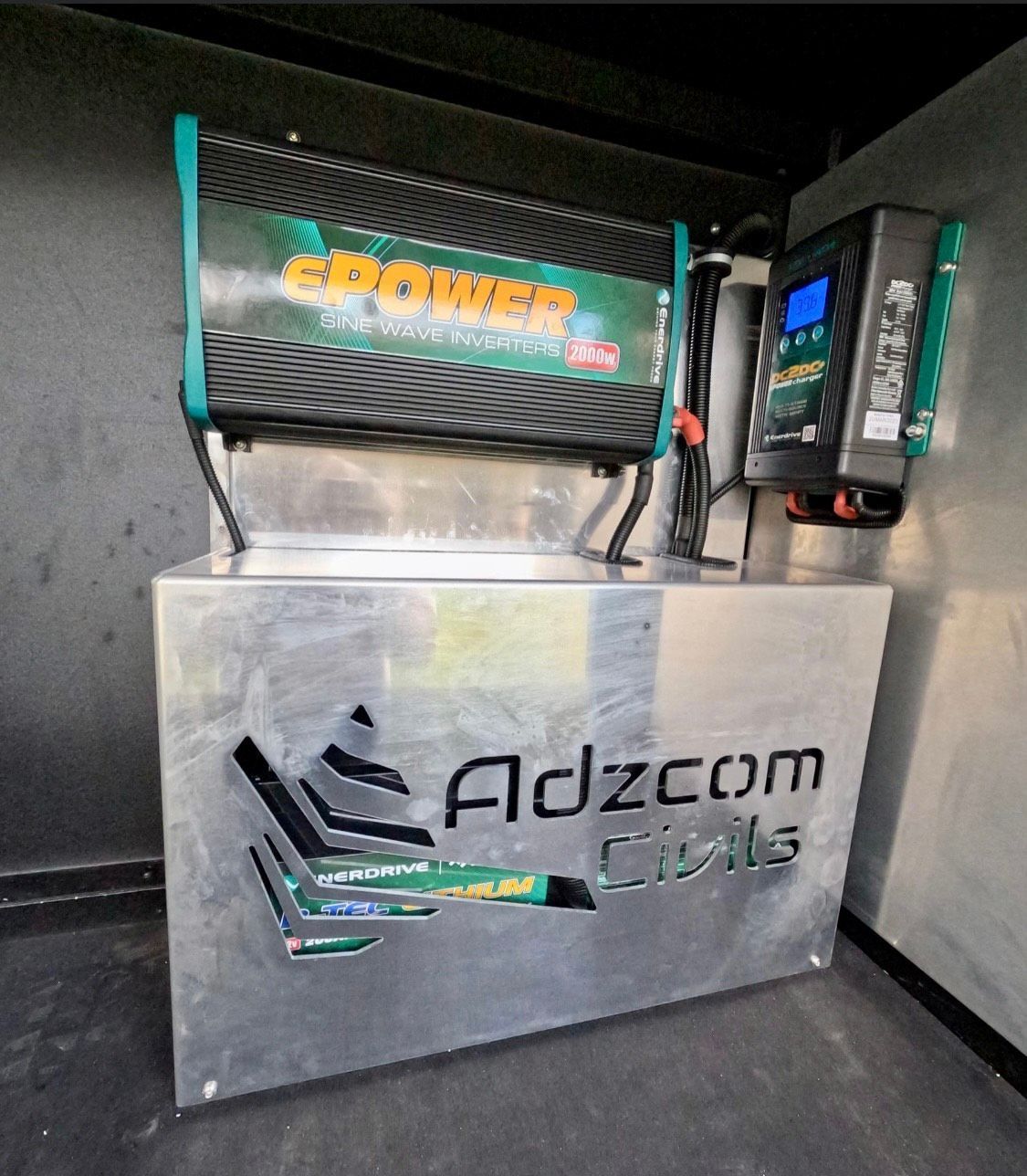A metal box with adzcom written on it  — PSE Stainless Steel Fabrications in Manunda, QLD