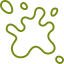 Contour vert d'une éclaboussure.