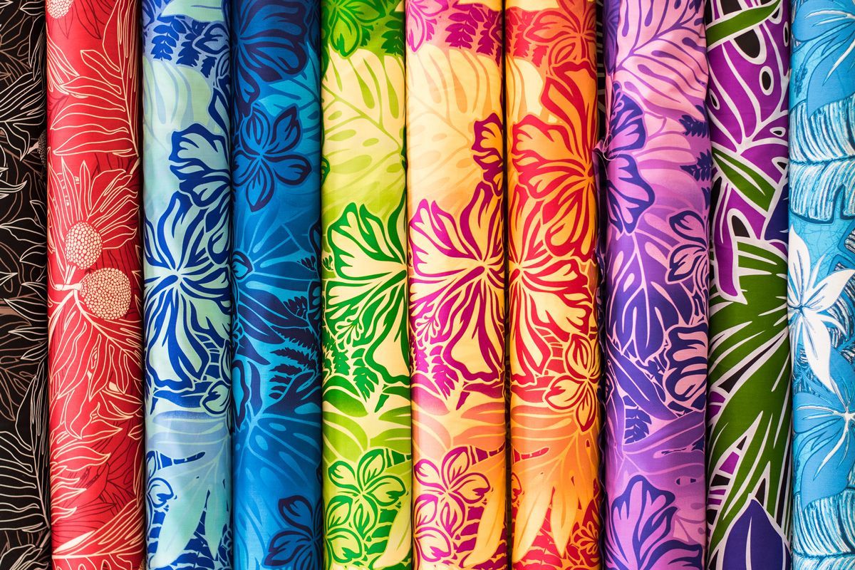 Rainbow Aloha Hawaiian Print Fabric — Honolulu, HI — Kaimuki Dry Goods Ltd