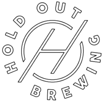 A black and white logo for hold out brewing.