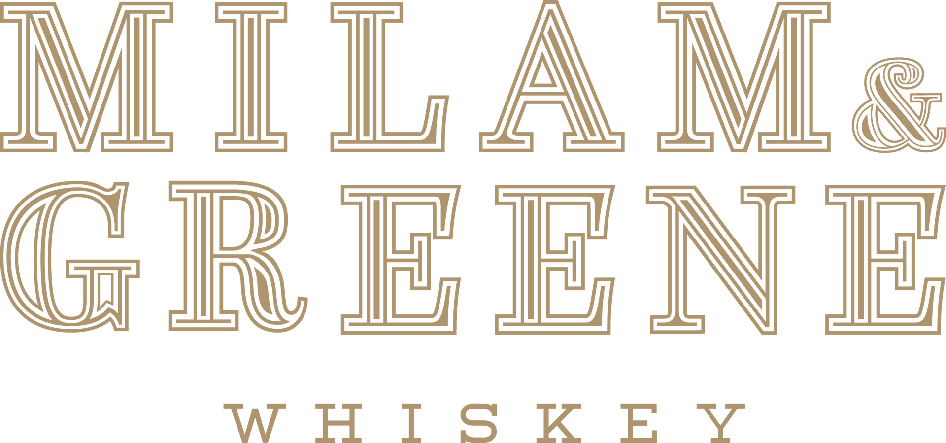The logo for milam & greene whiskey is shown on a white background.
