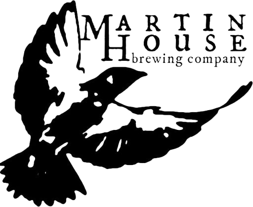 A black and white logo for martin house brewing company