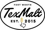 A black and white logo for fort worth tex malt est . 2015.