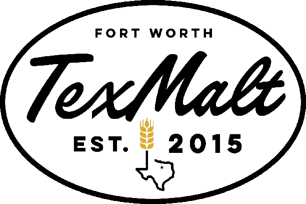 A black and white logo for fort worth tex malt est . 2015.