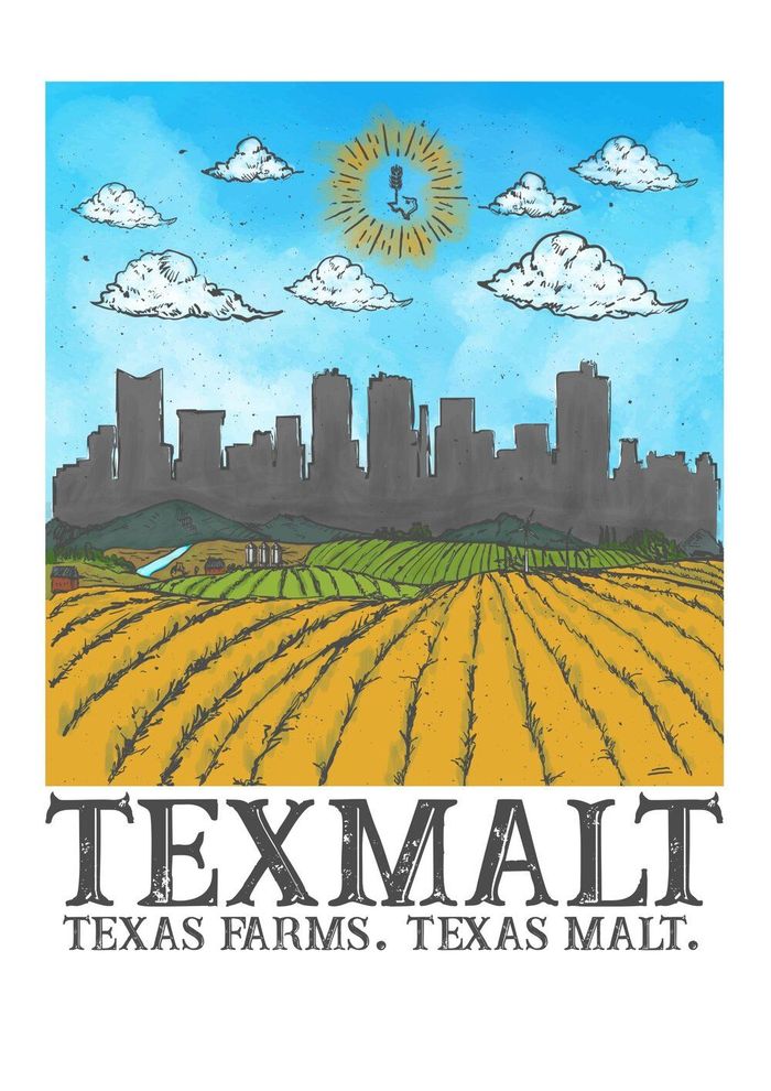 A poster for texmalt texas farms texas malt