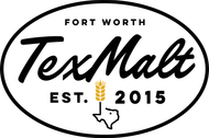 A black and white logo for fort worth tex malt est . 2015.