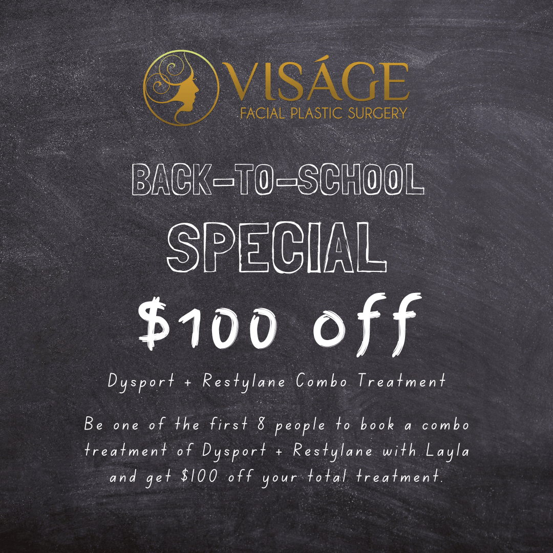 back to school special $100 of dysport and restylane