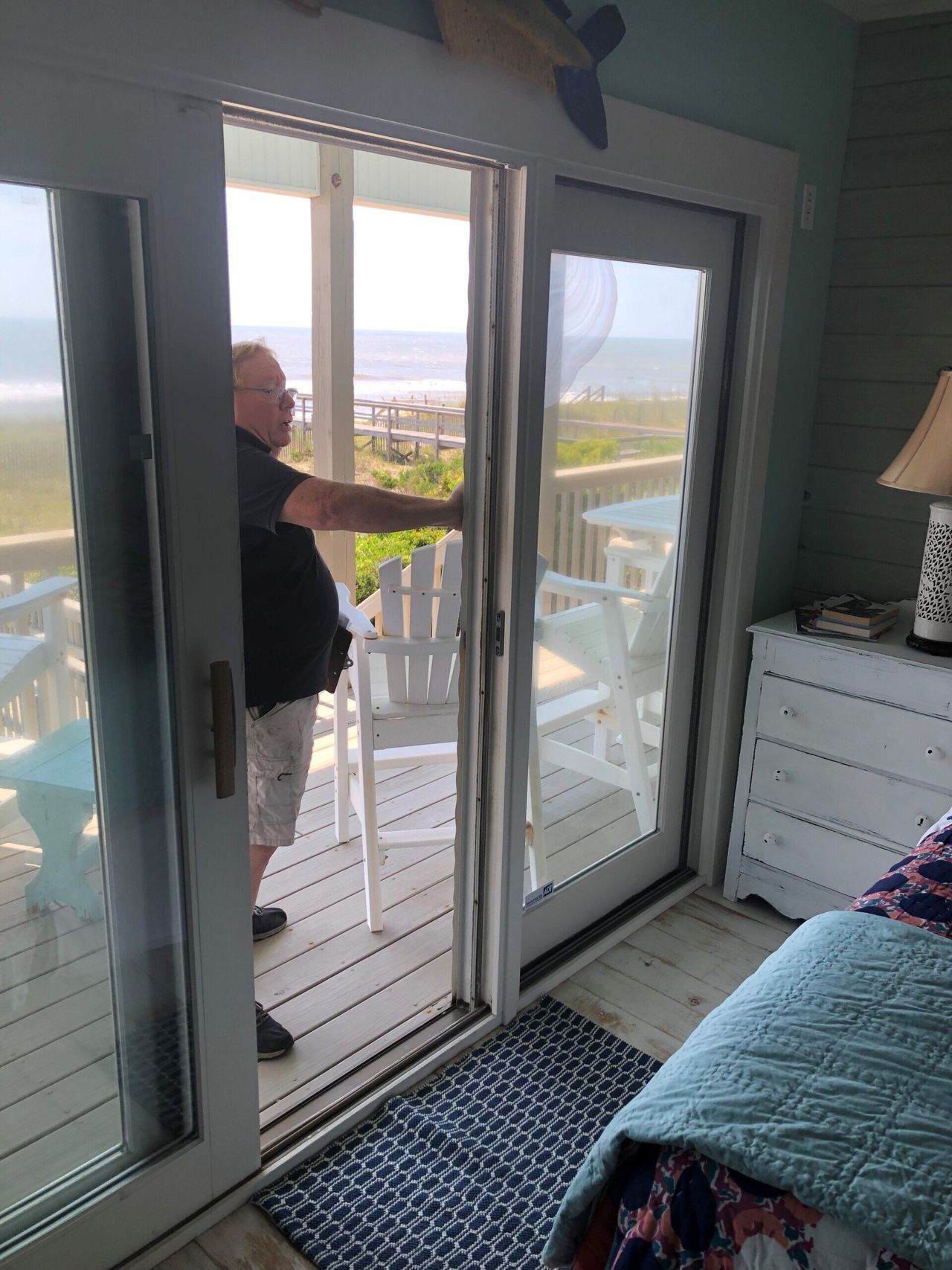 Checking the Glass Door