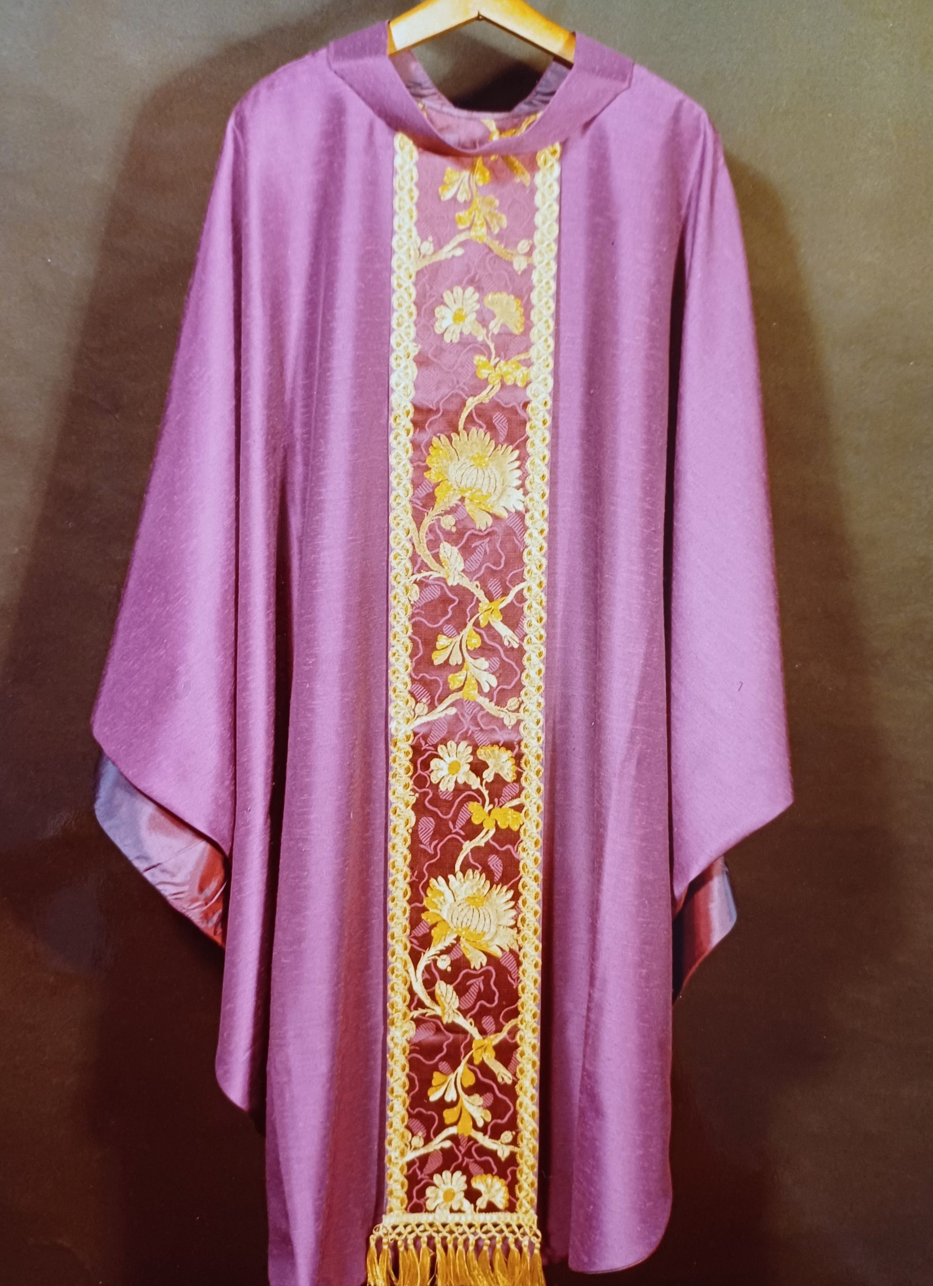 Casula viola stolone broccato
