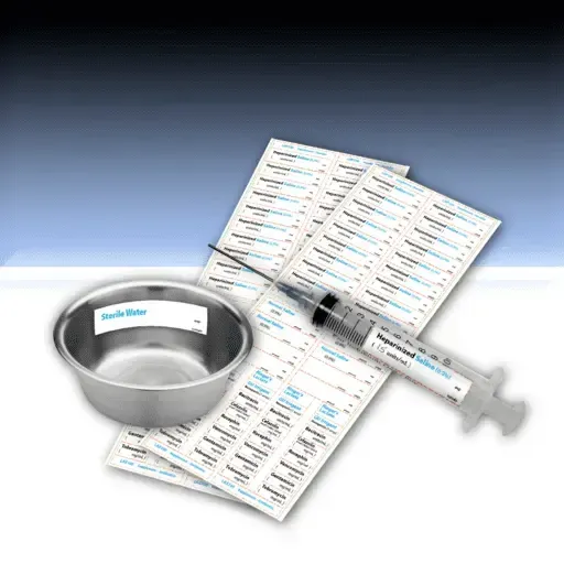 Sterile drug labels by Precision Label Inc.