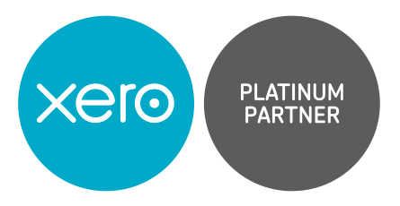 Xero logo beside a gray circle reading “PLATINUM PARTNER”