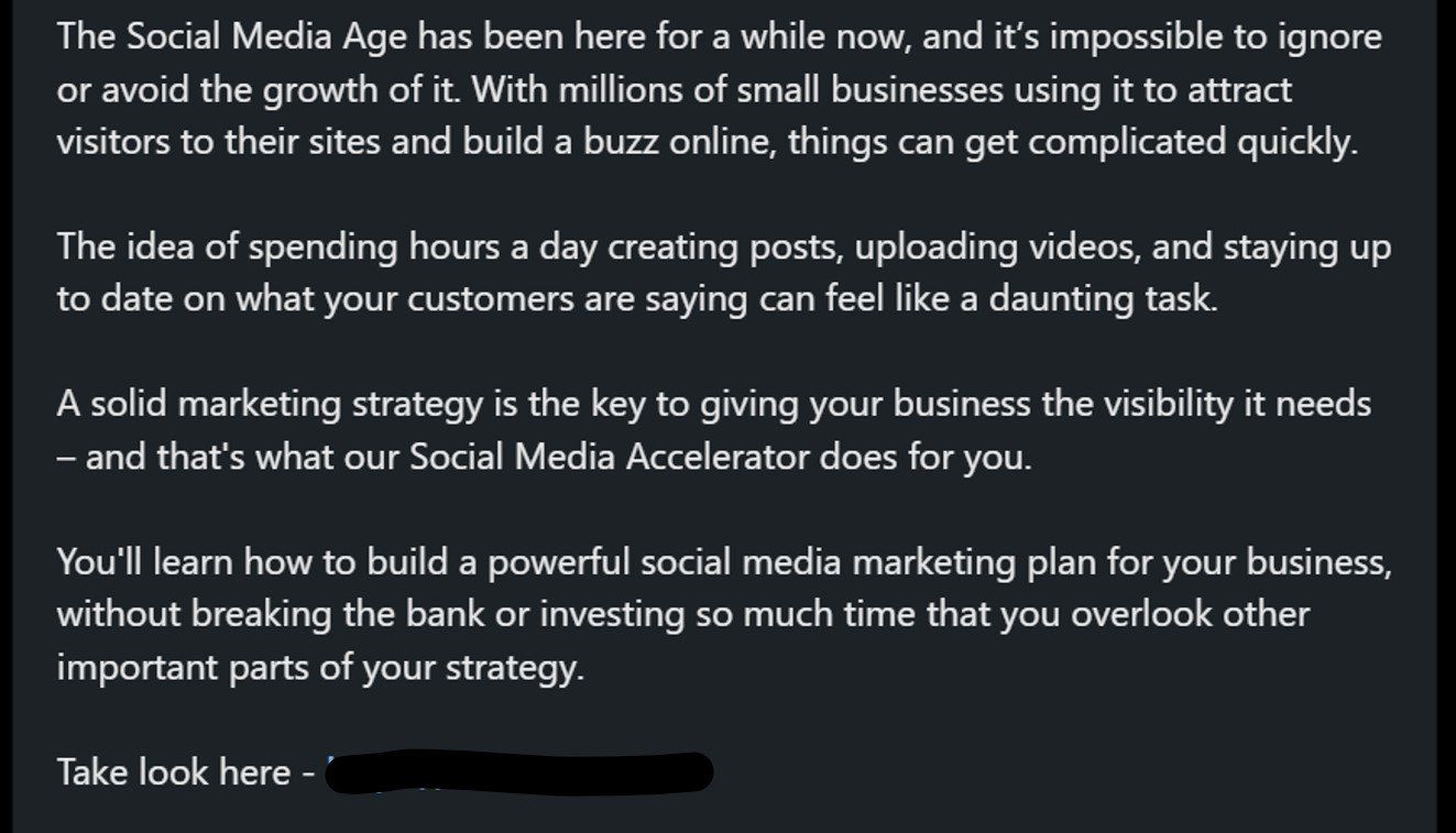 Social Media Manager Example Copy