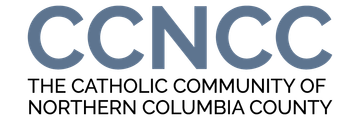 CNCC logo with blue initials and text reading “The Catholic Community of Northern Columbia County”