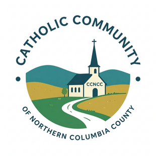CNCC logo with blue initials and text reading “The Catholic Community of Northern Columbia County”