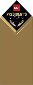 GAF President’s Club logo on a gold background