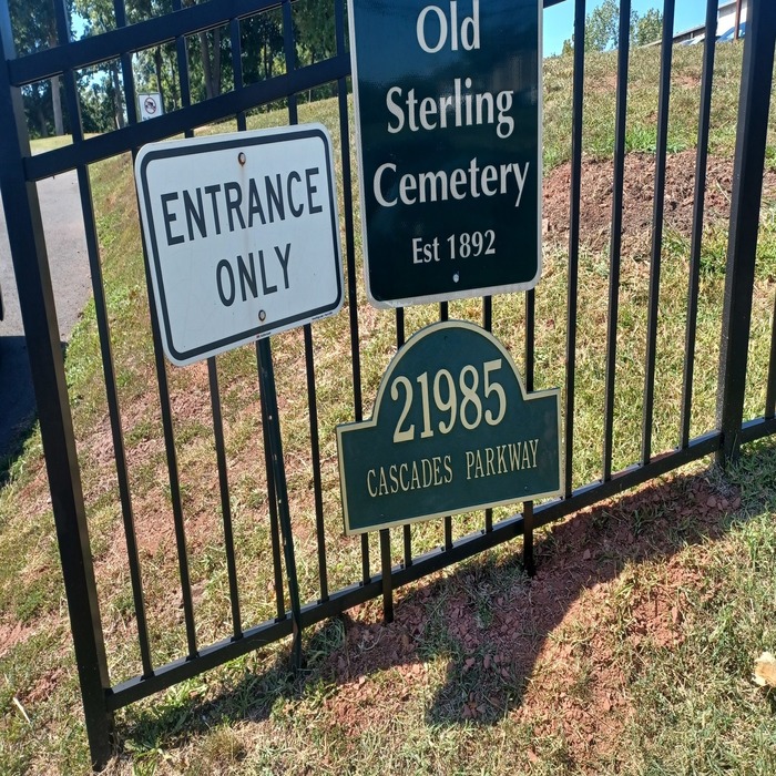 Old cemetery address sign