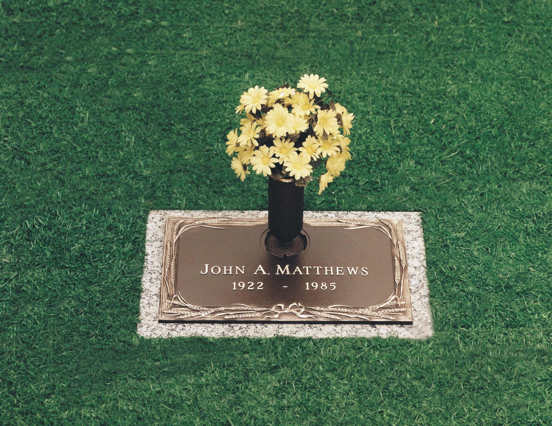 Traditional burial grave marker Hiwassee Memorial Gardens in TN