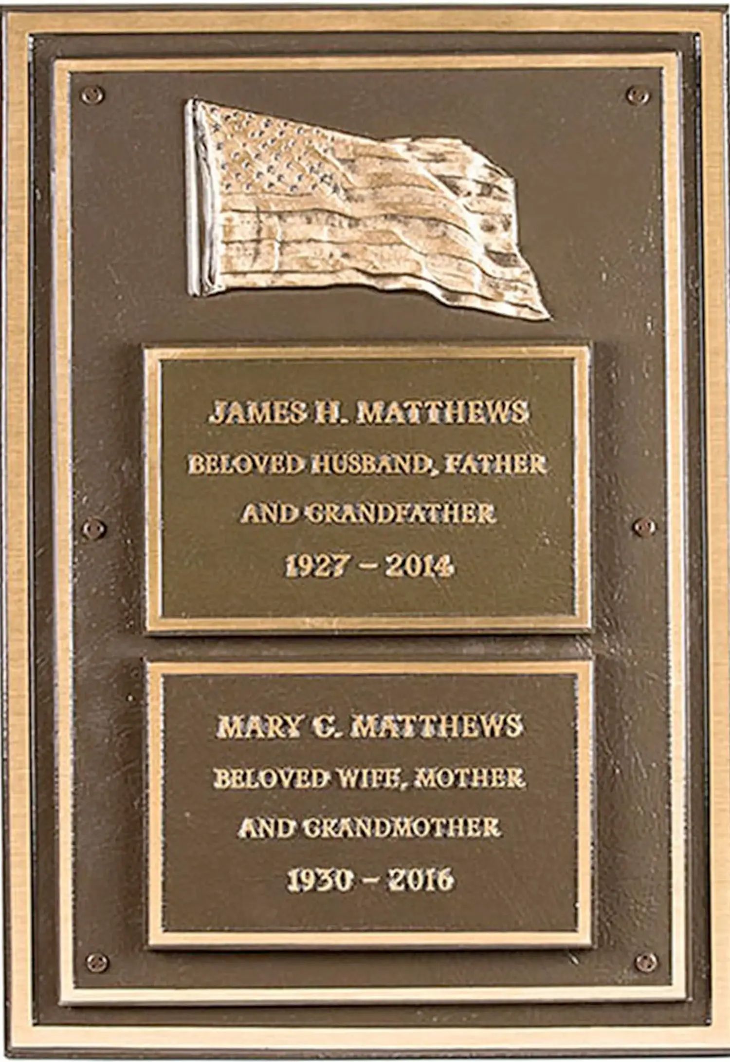 Veteran Cremation Memorial in gold