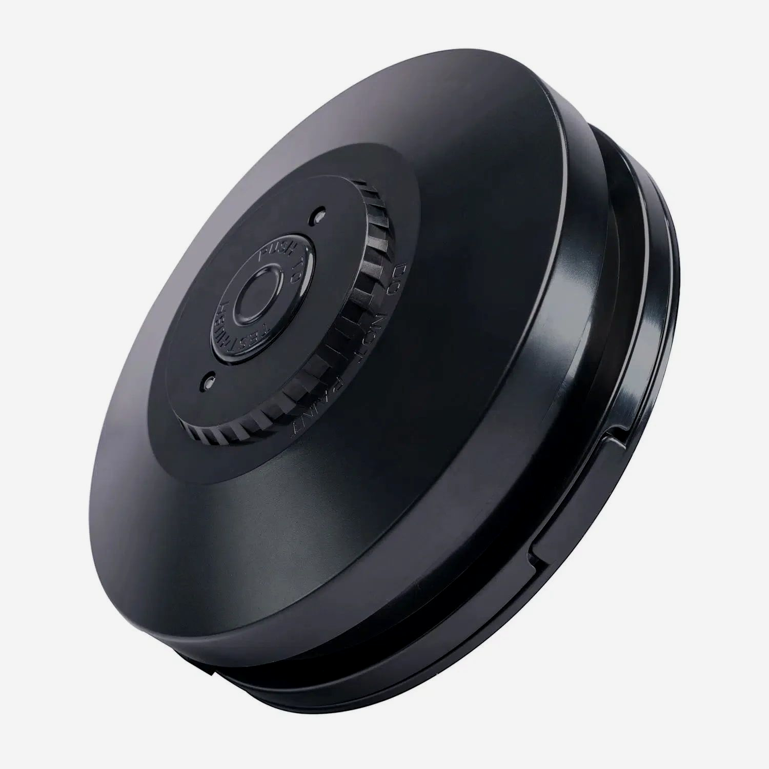 Black Pulley Wheel With a Central Screw and Ribbed Outer Edge — FNQ Smoke Alarms & Maintenance in Mount Sheridan, QLD