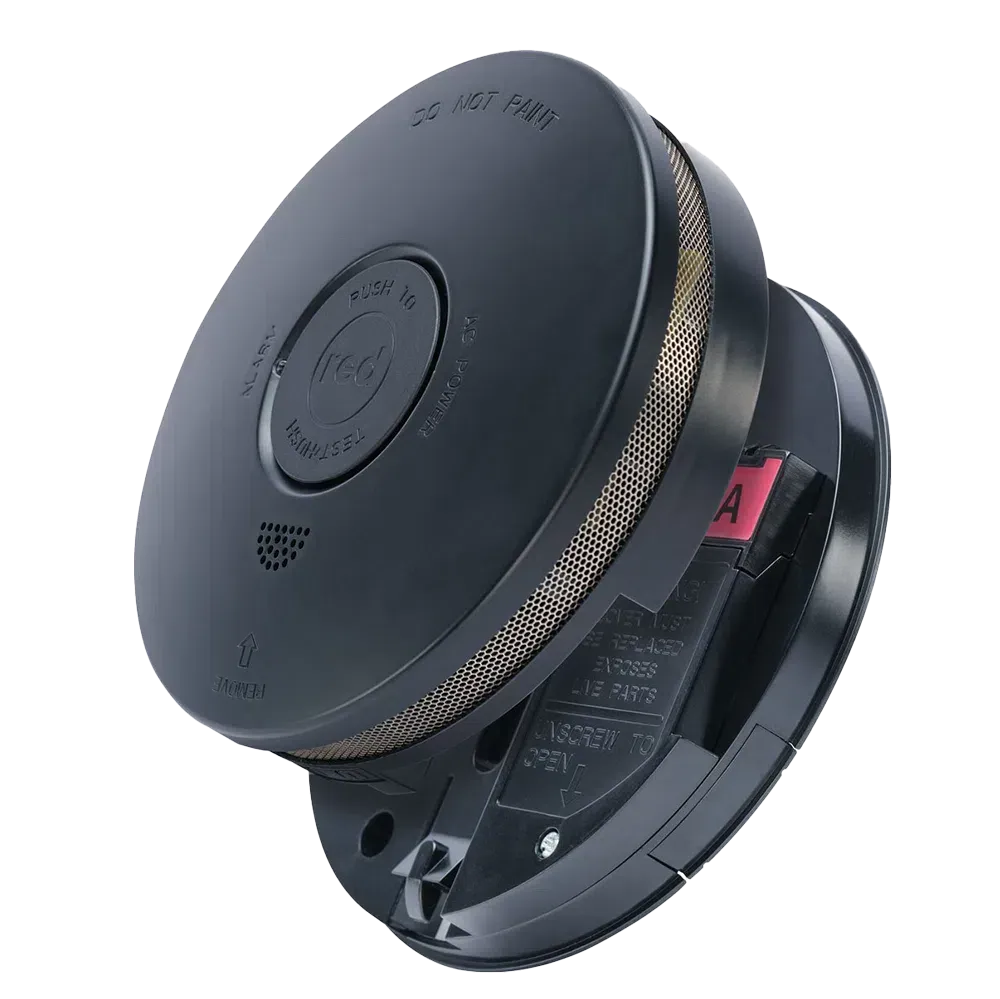 Hands Holding a White Smoke Detector — FNQ Smoke Alarms & Maintenance in Goldsborough, QLD