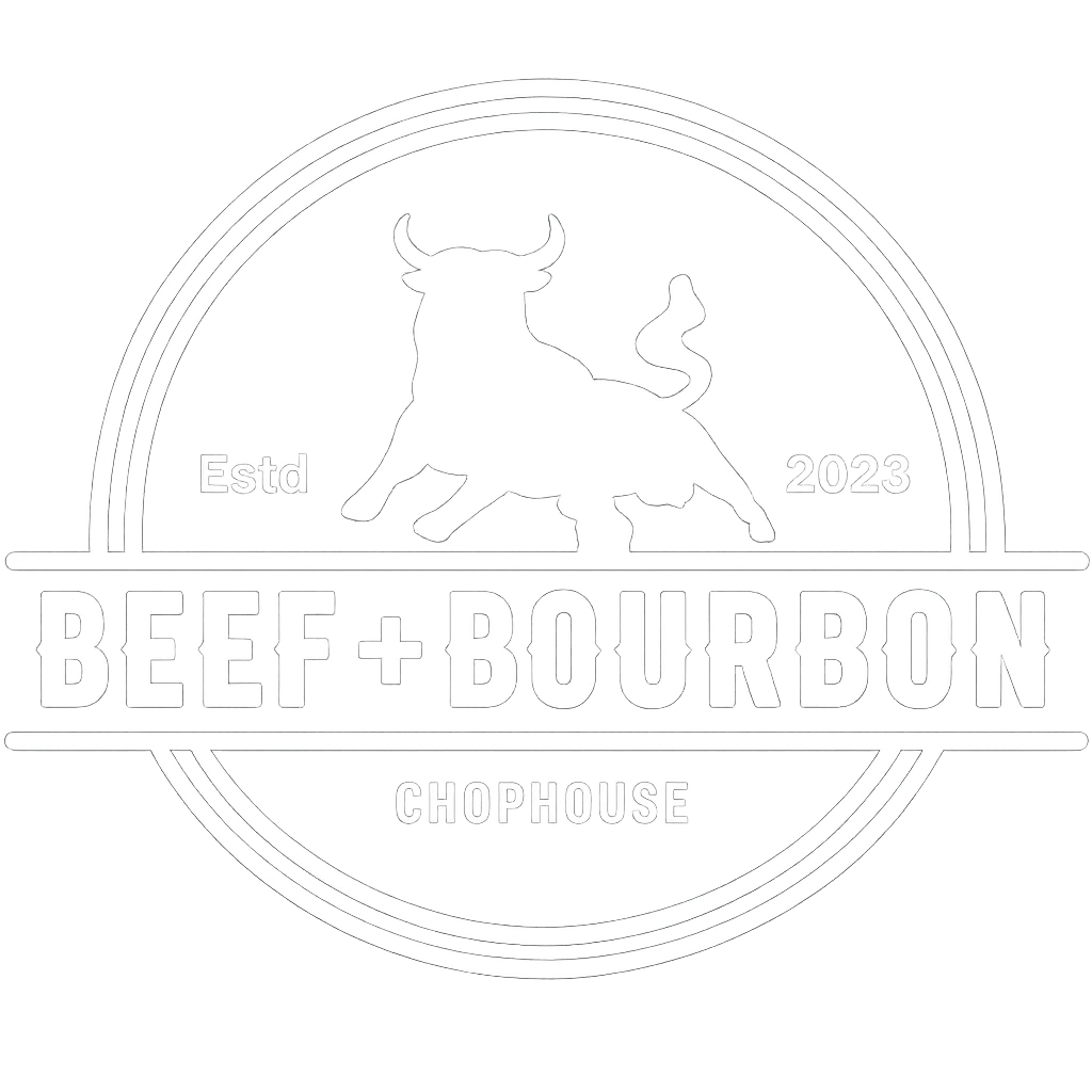 Circular logo for Beef + Bourbon with a bull silhouette and the words &ldquo;Exit 2023&rdquo; and &ldquo;Outlaws.&rdquo;