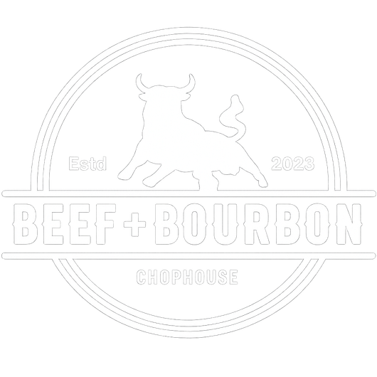 Circular logo for Beef + Bourbon with a bull silhouette and the words “Exit 2023” and “Outlaws.”