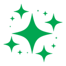 A group of green stars on a white background.
