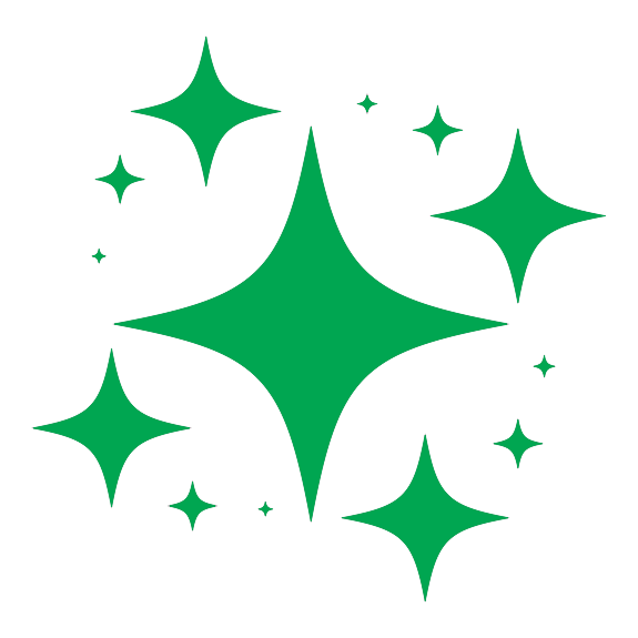 A group of green stars on a white background.