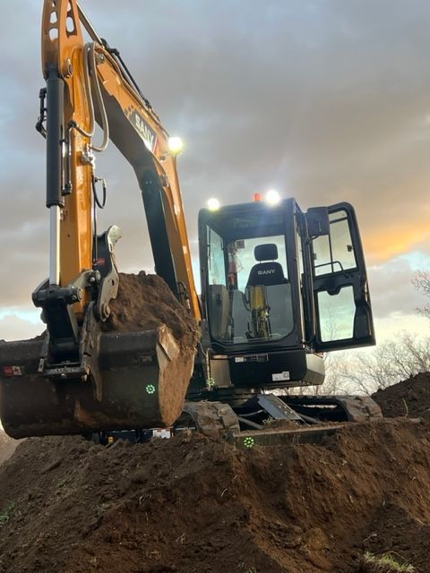 backhoe excavator digging