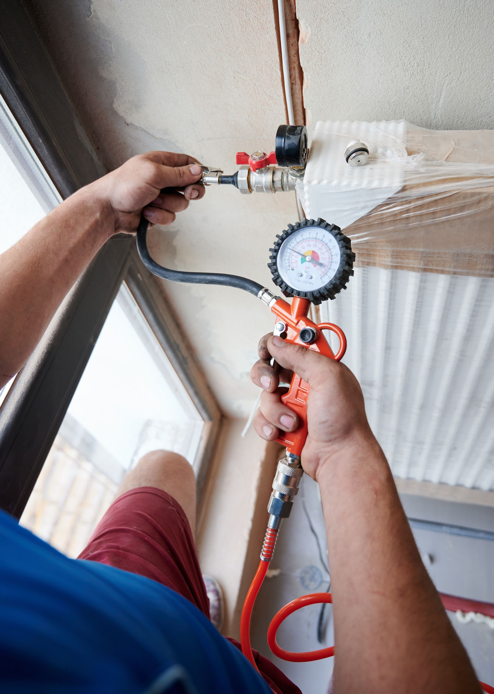 checking gas tightness of heating