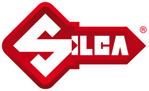 Un logo rosso e bianco per un'azienda chiamata Silca