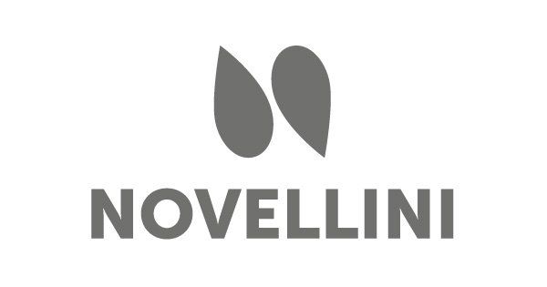 Un logo in bianco e nero per novellini con due gocce d'acqua.