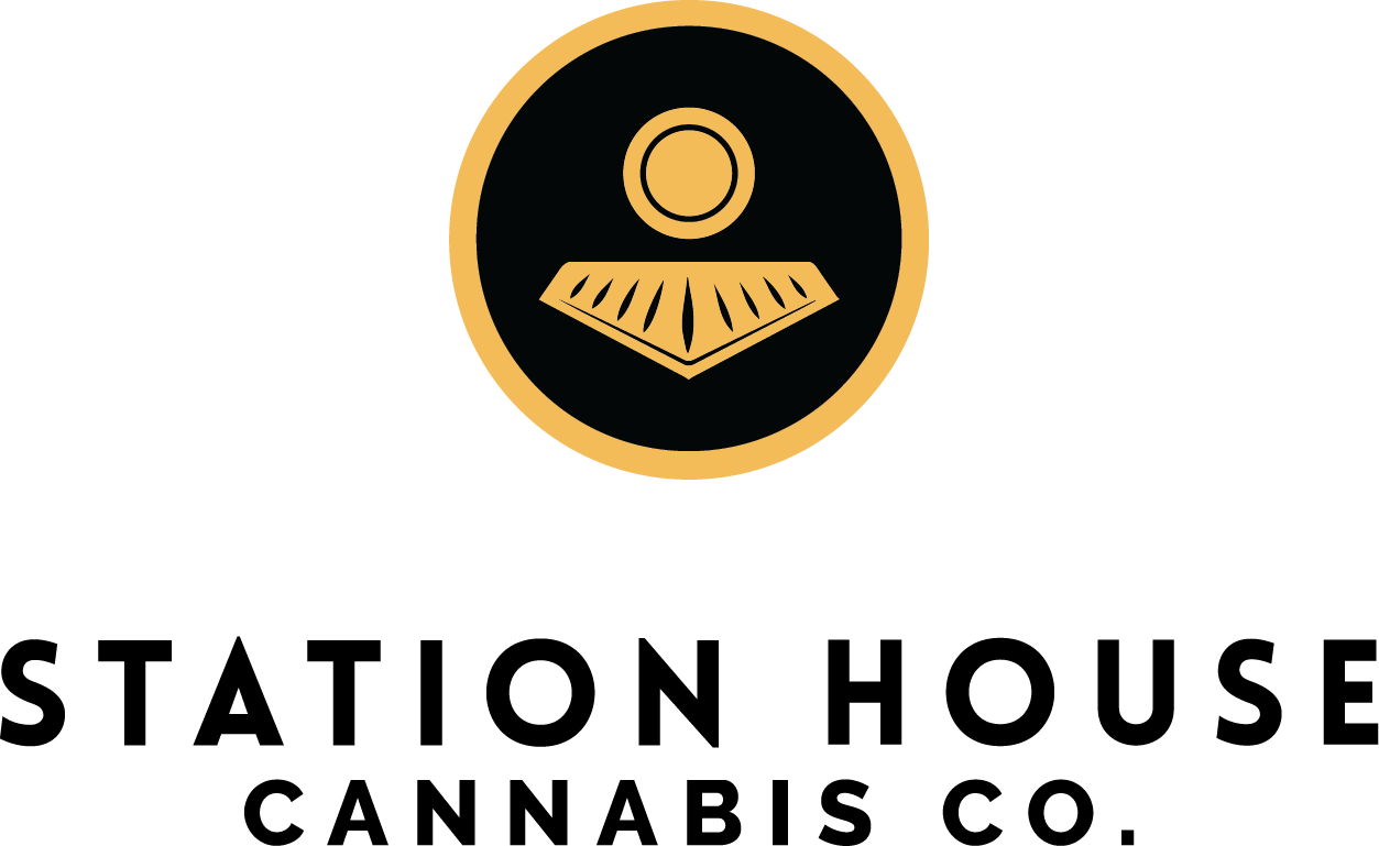 Station House Cannabis Co. logo with black and gold circular emblem and bold text below