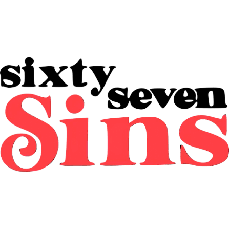 Sixty Seven Sins logo in black and red stylized text