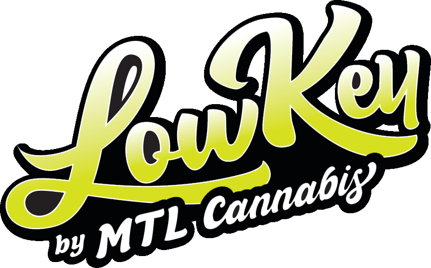 Low Key by MTL Cannabis logo in yellow and white script on a black background