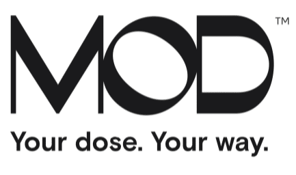 MOD logo with tagline “Your dose. Your way.” in black on a white background