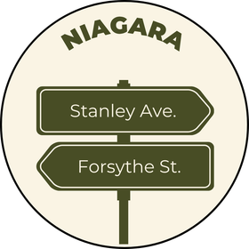 Niagara street sign with arrows to Stanley Ave. and Forsythe St.