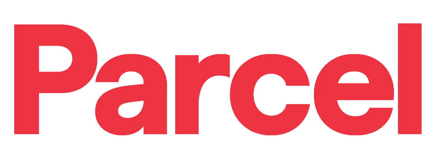 Red Parcel logo in bold red text on a white background